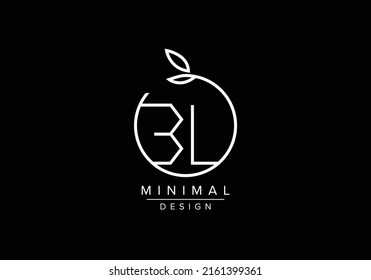 Initials alphabet letters BL or LB monogram logo