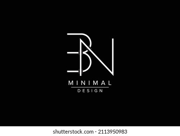 Initials alphabet letters BN or NB monogram logo
