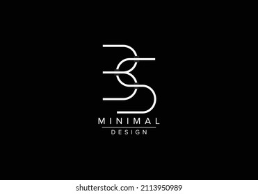 Initials alphabet letters BS or SB monogram logo