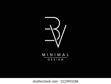 Initials alphabet letters BV or VB monogram logo