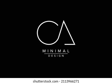 Initials alphabet letters CA or AC monogram logo