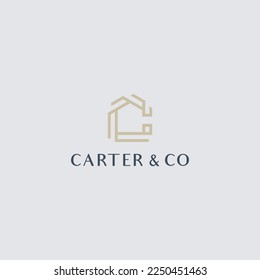 Initials alphabet letters CC or C monogram logo