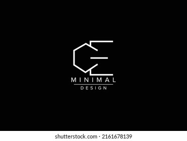 Iniciales letras alfabéticas logotipo CE o CE en monograma