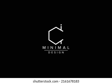 Initials alphabet letters CI or IC monogram logo