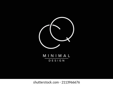 Initials alphabet letters CQ or QC monogram logo