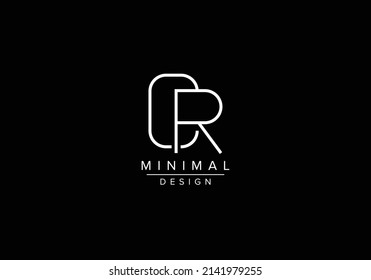 Initials alphabet letters CR or RC monogram logo