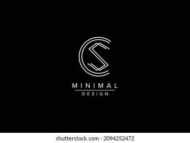 Initials alphabet letters CS or SC monogram logo
