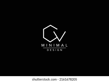 Initials alphabet letters CV or VC monogram logo