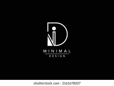 Initials alphabet letters DI or ID monogram logo
