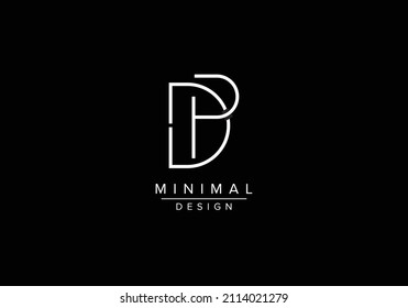 Initials alphabet letters DP or PD monogram logo