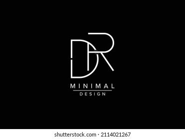 Inicializa las letras alfabéticas DR o logotipo de monograma RD