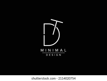 Initials alphabet letters DT or TD monogram logo