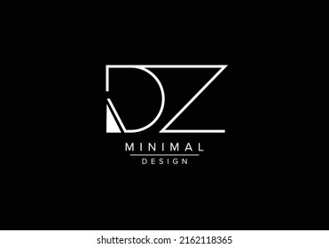 Initials alphabet letters DZ or ZD monogram logo