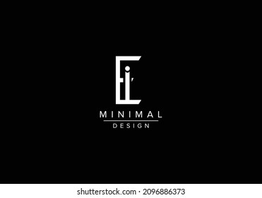 Initials alphabet letters EI or IE monogram logo
