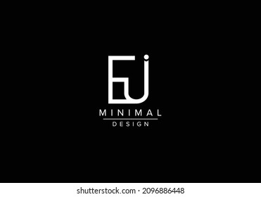 Initials alphabet letters EJ or JE monogram logo