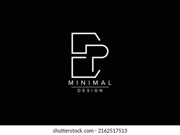 Initials alphabet letters EP or PE monogram logo