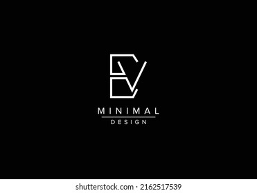 Initials alphabet letters EV or VE monogram logo