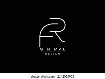 Initials alphabet letters FR or RF monogram logo