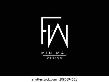 Initials alphabet letters FW or WF monogram logo