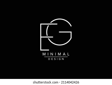 Initials alphabet letters EG or GE monogram logo