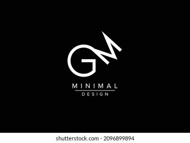 Initialalphabeten GM- oder MG-Monogramm-Logo