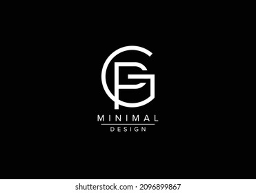 Initials alphabet letters GP or PG monogram logo