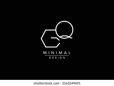 Initials alphabet letters GQ or QG monogram logo