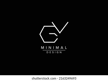 Inicialmente letras alfabéticas GV o logotipo de monograma VG
