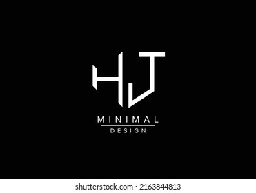 Initials alphabet letters HJ or JH monogram logo