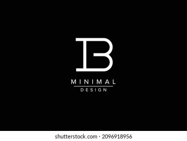 Initials alphabet letters IB or BI monogram logo