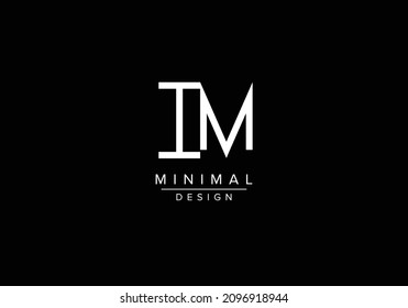 Initials alphabet letters IM or MI monogram logo