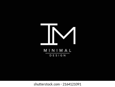 Initials alphabet letters IM or MI monogram logo