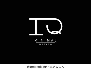 Initials alphabet letters IQ or QI monogram logo