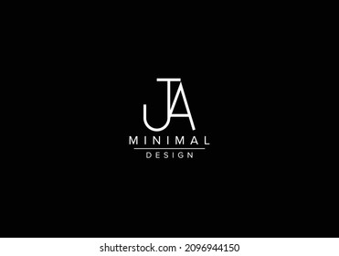 Iniciales letras alfabéticas logotipo de monograma JA o AJ