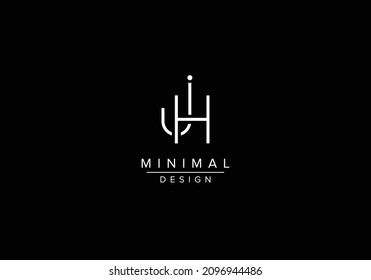 Initials alphabet letters JH or HJ monogram logo