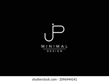 Initials alphabet letters JP or PJ monogram logo