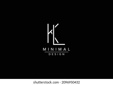 Initials alphabet letters KL or LK monogram logo
