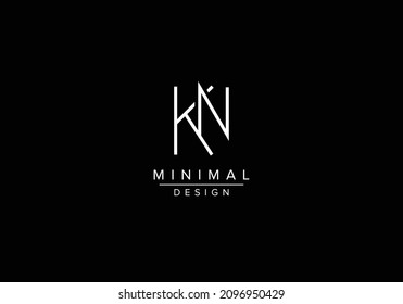 Initials alphabet letters KN or NK monogram logo