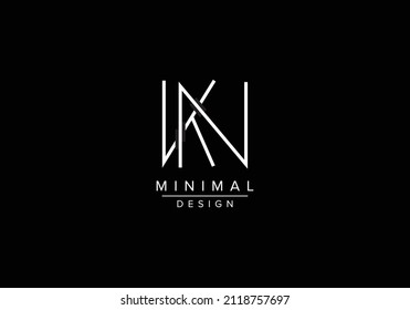 Iniciales letras alfabéticas KN o logotipo de monograma NK