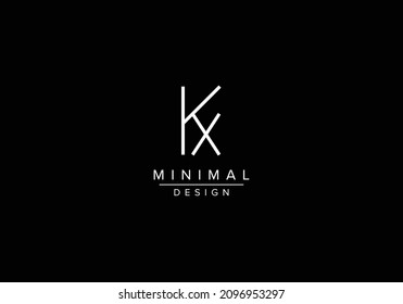 Initials alphabet letters KX or XK monogram logo
