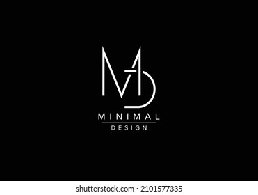 Initials alphabet letters MD or DM monogram logo