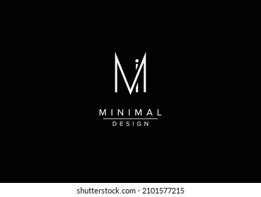Initials alphabet letters MI or IM monogram logo