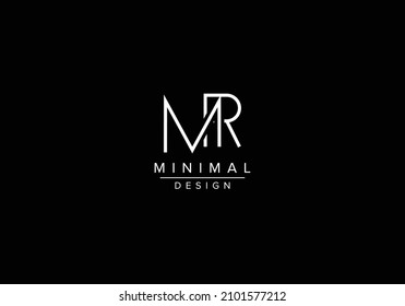 Initials alphabet letters MR or RM monogram logo