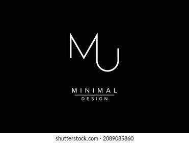 Initials alphabet letters MU OR UM monogram logo