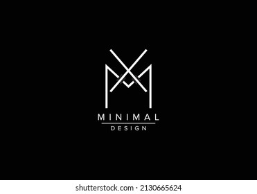 Initials alphabet letters MX or XM monogram logo