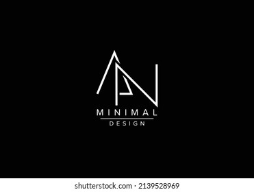 Initials alphabet letters AN or NA monogram logo
