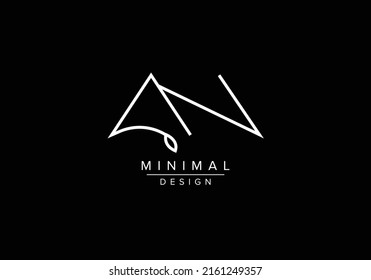 Initials alphabet letters AN or NA monogram logo
