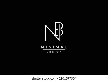 Initials alphabet letters NB or BN monogram logo
