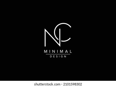 Initials alphabet letters NC or CN monogram logo