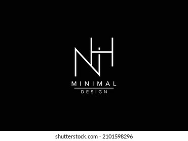 Initials alphabet letters NH or HN monogram logo